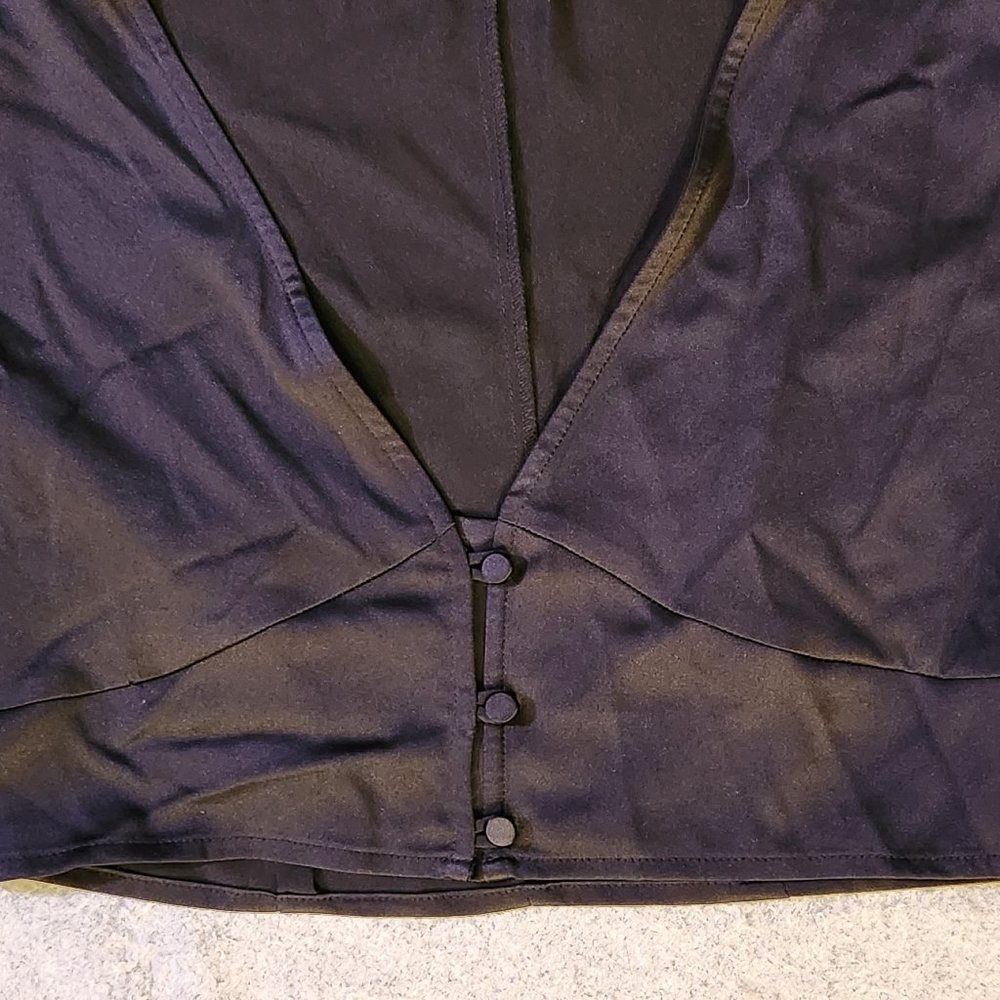 DANIELLE BERNSTEIN Womens Black Button Front Short Cropped Top - Medium - NEW - Picture 3 of 5